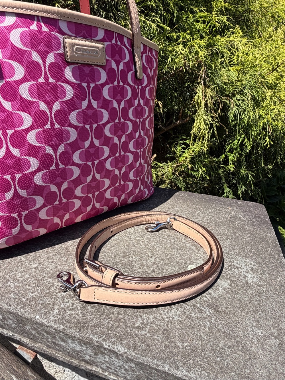 COACH Park Metro Dream C Small Tote F26201 Pink Signature Crossbody NWOT - Picture 4 of 14